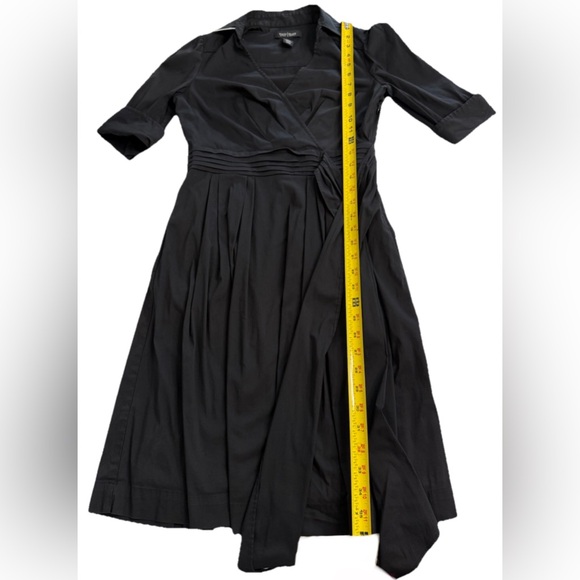 White House Black Market Black Wrap Dress Size 2 - Picture 8 of 11